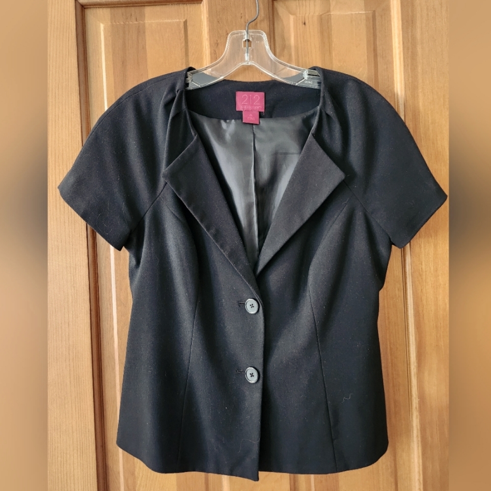 Short Sleeved Black Blazer, Size 8